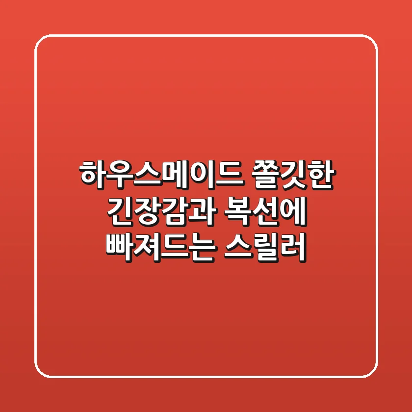 하우스메이드: 쫄깃한 긴장감과 복선에 빠져드는 스릴러