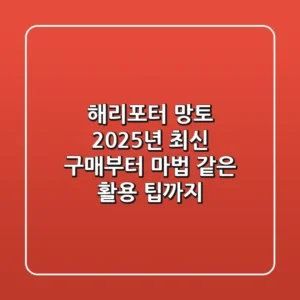 해리포터 망토, 2025년 최신 구매부터 마법 같은 활용 팁까지!