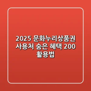 2025 문화누리상품권 사용처, 숨은 혜택 200% 활용법