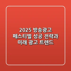 2025 방송광고 페스티벌: 성공 전략과 미래 광고 트렌드