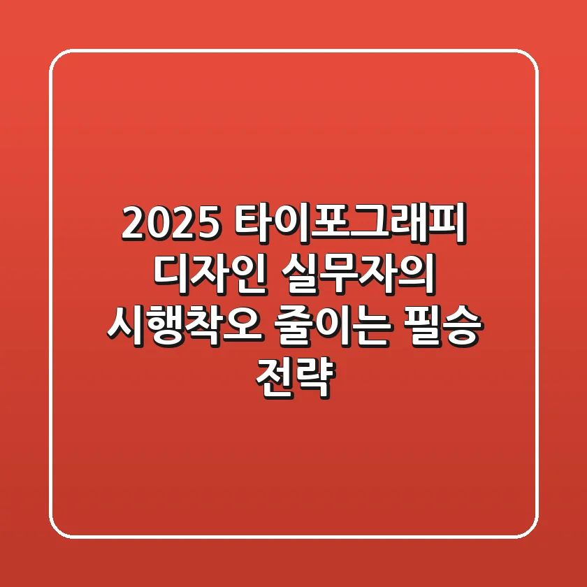 2025 타이포그래피 디자인, 실무자의 시행착오 줄이는 필승 전략