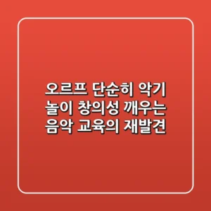 오르프, 단순히 악기 놀이? 창의성 깨우는 음악 교육의 재발견
