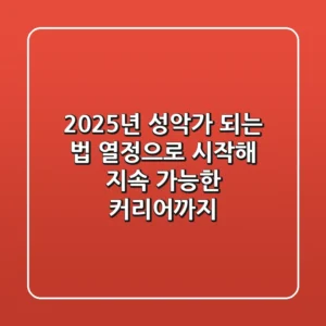2025년, 성악가 되는 법: 열정으로 시작해 지속 가능한 커리어까지