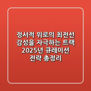 "정서적 위로의 최전선", 감성을 자극하는 트랙 2025년 큐레이션 전략 총정리