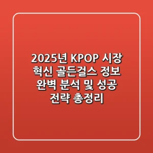 "2025년 K-POP 시장 혁신", 골든걸스 정보 완벽 분석 및 성공 전략 총정리