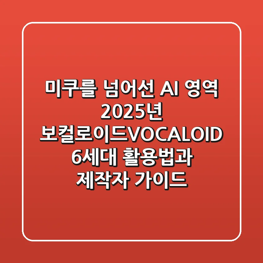 "미쿠를 넘어선 AI 영역?", 2025년 보컬로이드(VOCALOID) 6세대 활용법과 제작자 가이드