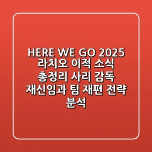 "HERE WE GO", 2025 라치오 이적 소식 총정리: 사리 감독 재신임과 팀 재편 전략 분석