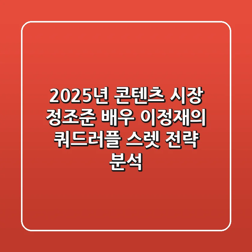 "2025년 콘텐츠 시장 정조준", 배우 이정재의 쿼드러플 스렛 전략 분석