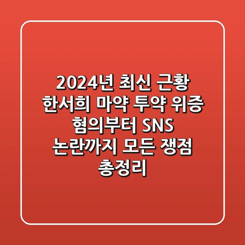"2024년 최신 근황", 한서희 마약 투약 위증 혐의부터 SNS 논란까지: 모든 쟁점 총정리