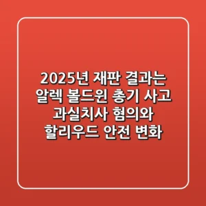 "2025년 재판 결과는?", 알렉 볼드윈 총기 사고 과실치사 혐의와 할리우드 안전 변화