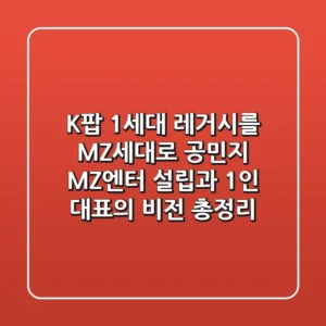 "K팝 1세대 레거시를 MZ세대로", 공민지 MZ엔터 설립과 1인 대표의 비전 총정리