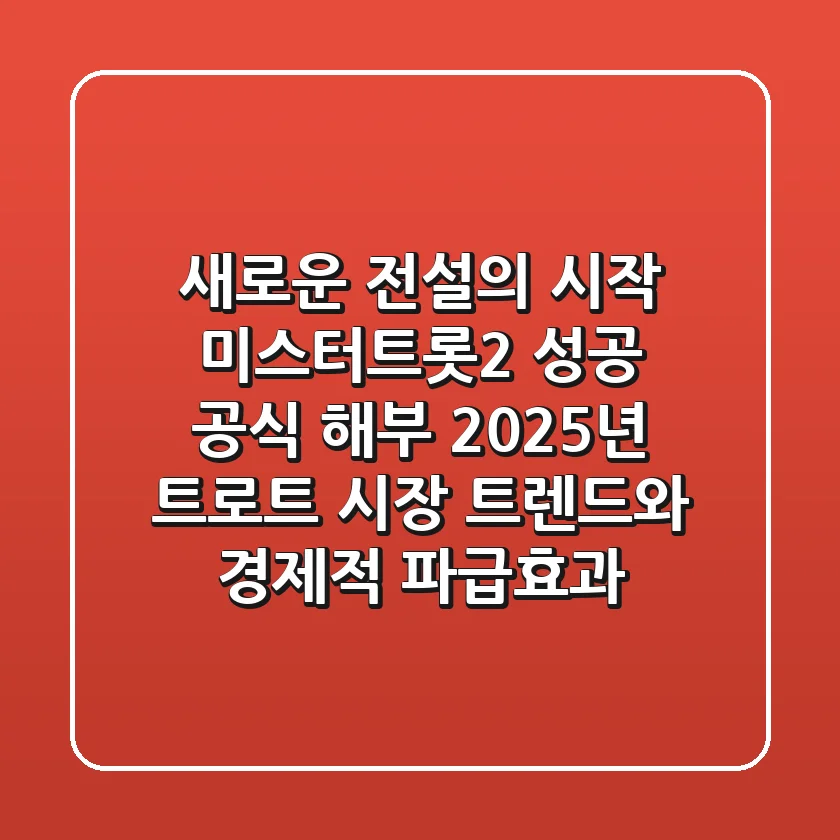 "새로운 전설의 시작", 미스터트롯2 성공 공식 해부: 2025년 트로트 시장 트렌드와 경제적 파급효과